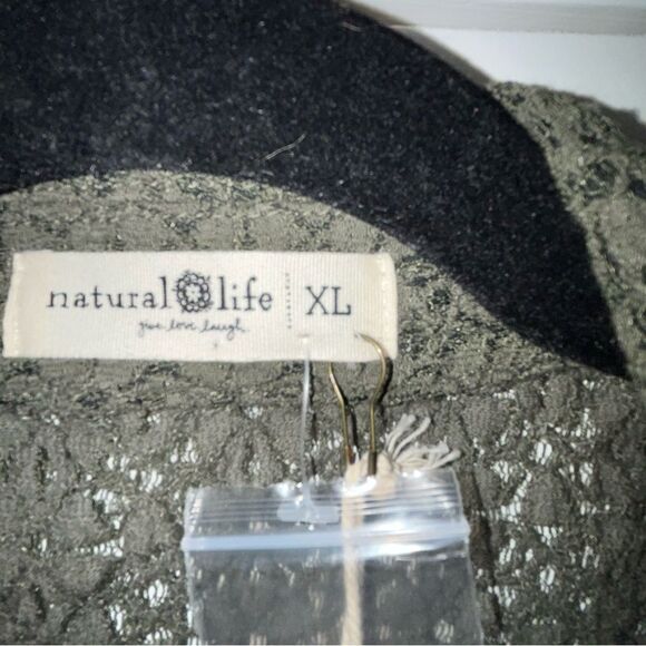 New, Natural Life Button Down Long Sleeve Lace Blouse Shirt Top - Picture 7 of 12